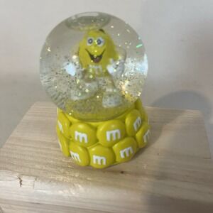 Yellow m&m's Mini Snow Globe - Rare Nostalgic Collectible  Figurine M & M